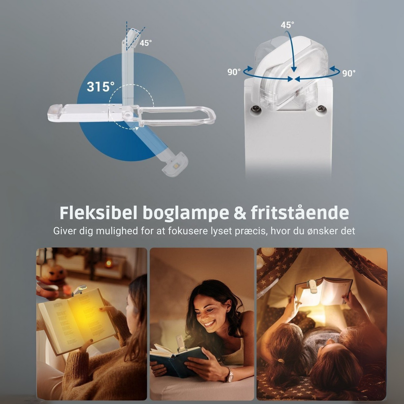 GlowLite™ – Bærbar USB-læselampe