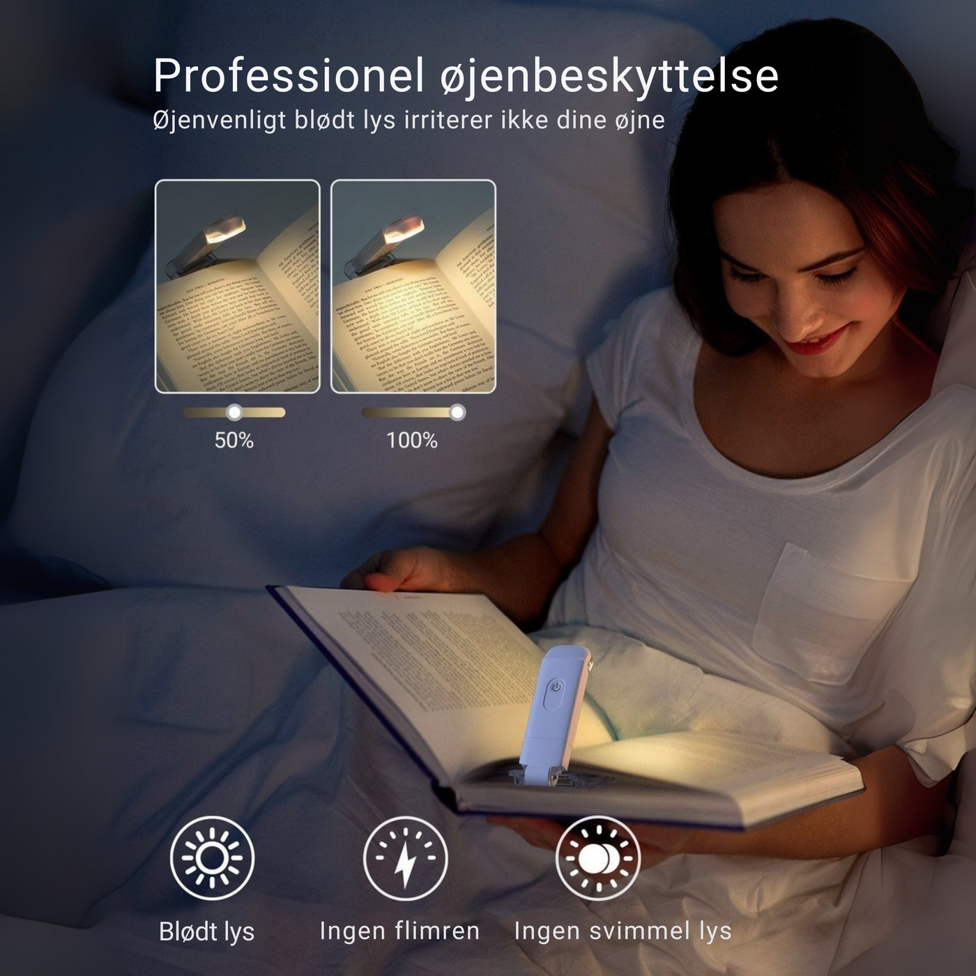 GlowLite™ – Bærbar USB-læselampe