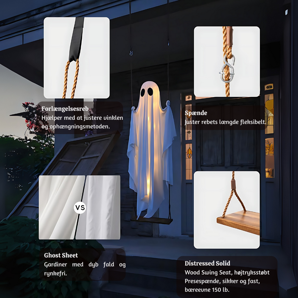 HauntSwing™ – Halloween Hængende LED Spøgelsesdekoration