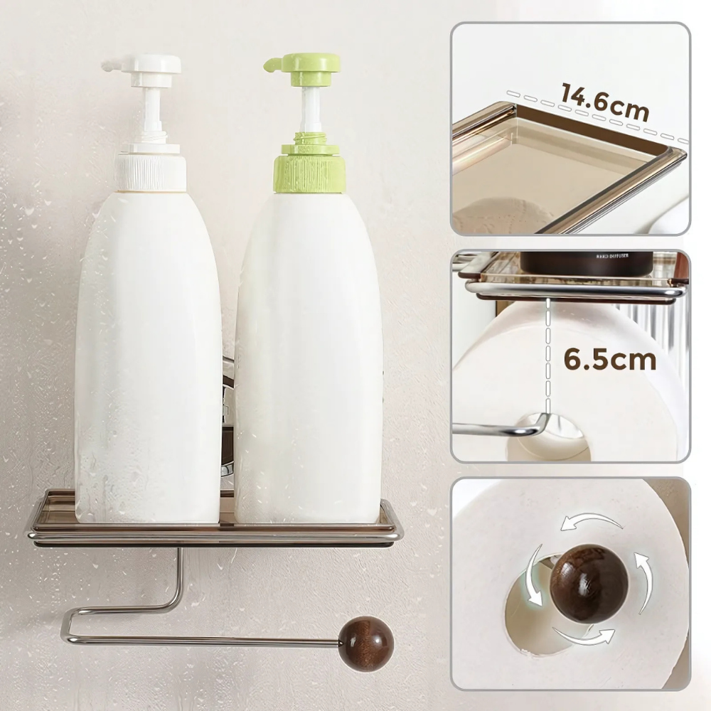 HoldNook™ – Boremfri Toiletpapirholder med Hylde