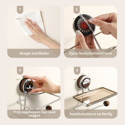 HoldNook™ – Boremfri Toiletpapirholder med Hylde