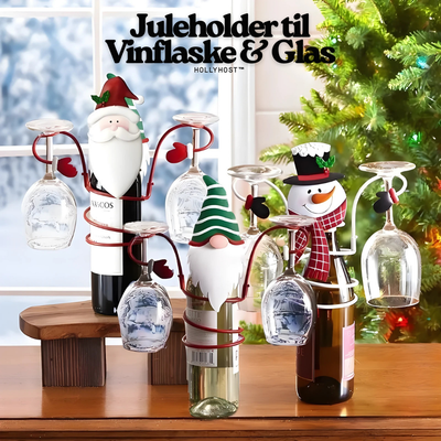 HollyHost™ – Juleholder til Vinflaske & Glas