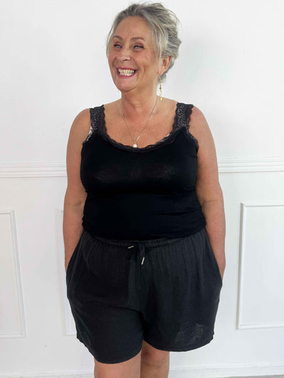 Yanna™ – Letvægtsshorts i hørblanding