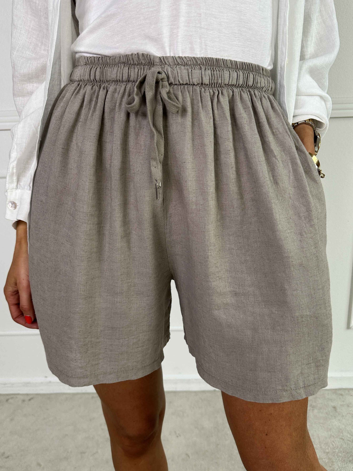 Yanna™ – Letvægtsshorts i hørblanding