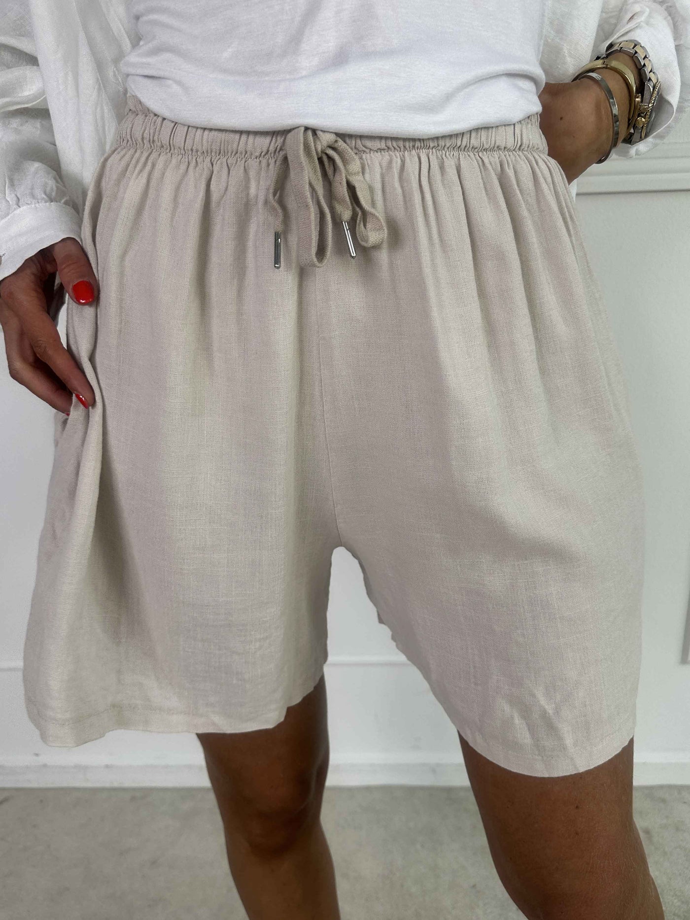 Yanna™ – Letvægtsshorts i hørblanding