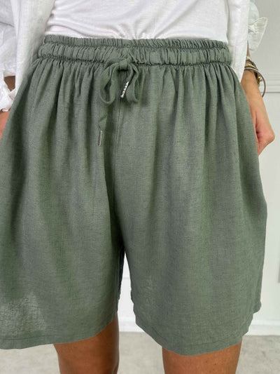 Yanna™ – Letvægtsshorts i hørblanding