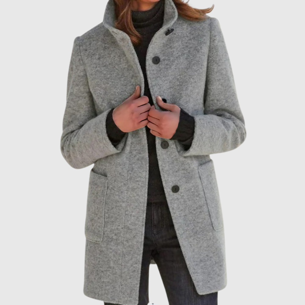 Laurel™ – Elegant Lang Frakke i Uldblanding