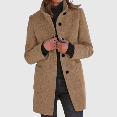 Laurel™ – Elegant Lang Frakke i Uldblanding