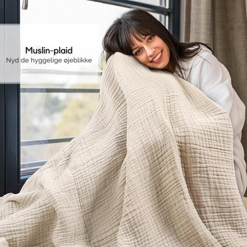 CozyHaven™ – Åndbart Musselin Tæppe