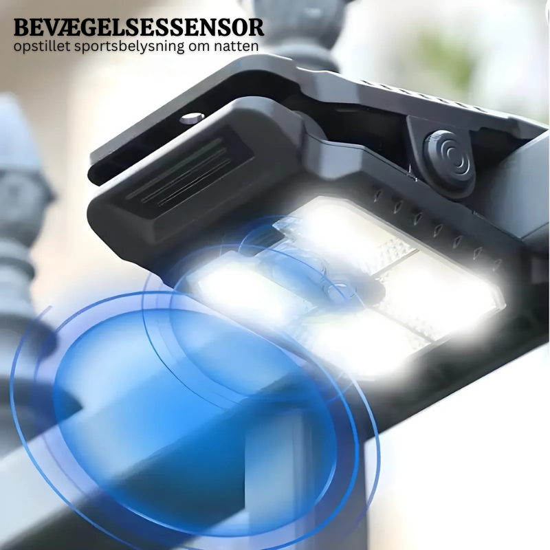 LumiClip™ – Solcelle Clip-On Lampe med Bevægelsessensor