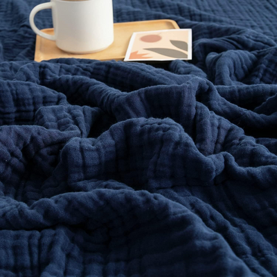 CozyHaven™ – Åndbart Musselin Tæppe