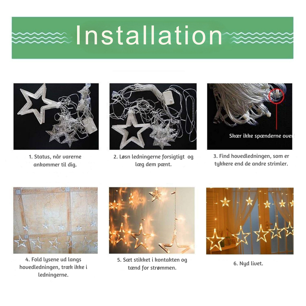 LumiStar™ – Funklende LED Stjerneforhængslys