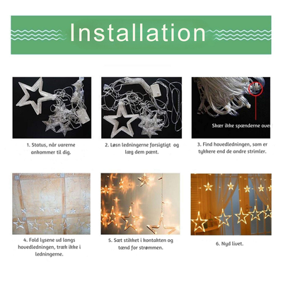 LumiStar™ – Funklende LED Stjerneforhængslys