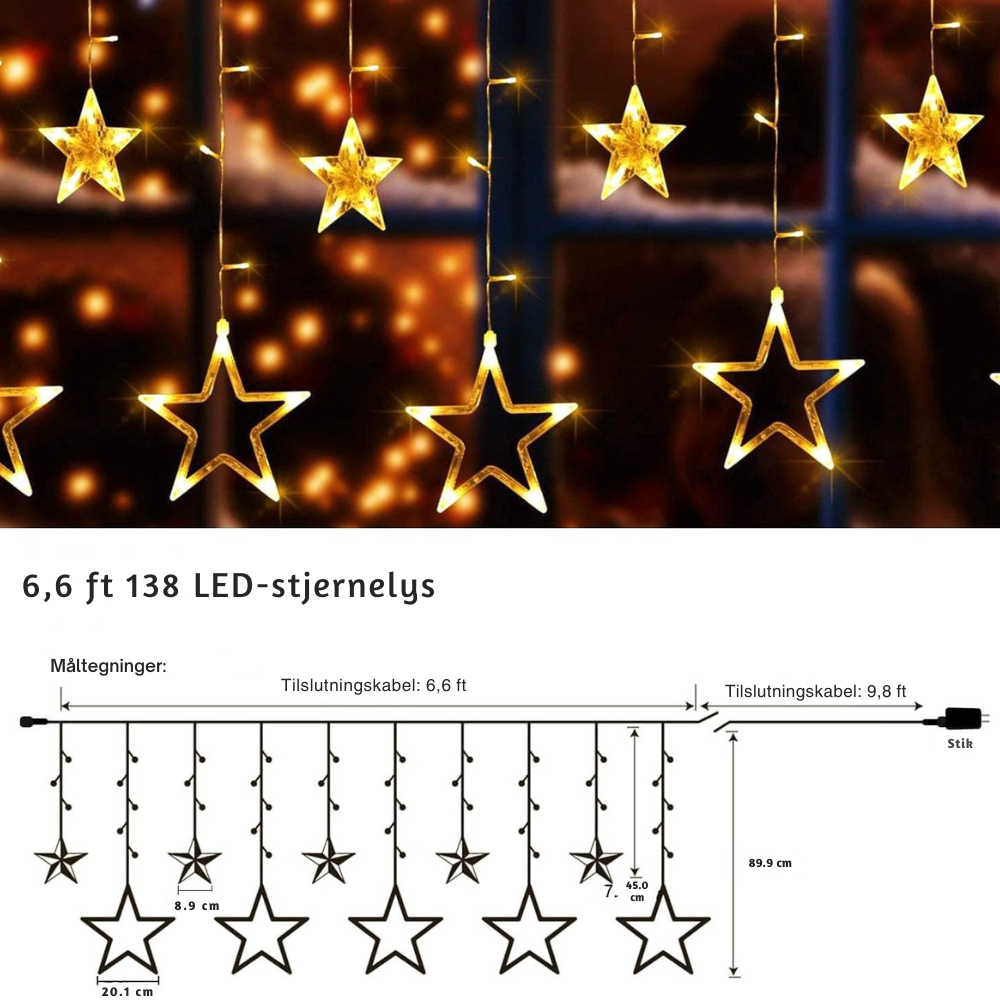 LumiStar™ – Funklende LED Stjerneforhængslys