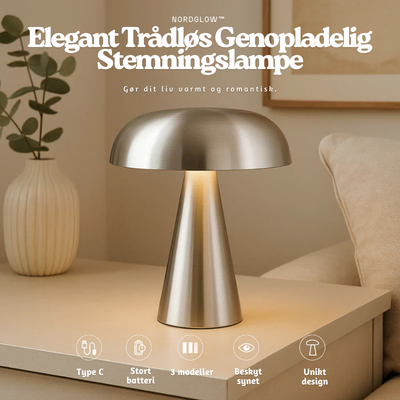 NordGlow™ – Elegant Trådløs Genopladelig Stemningslampe