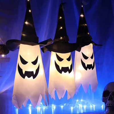 PhantomGlow™ – Halloween Hængende Spøgelses-Heksehat Lamper