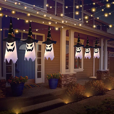 PhantomGlow™ – Halloween Hængende Spøgelses-Heksehat Lamper