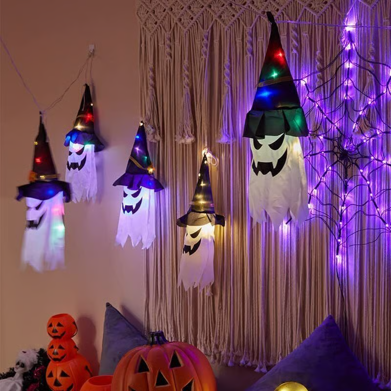 PhantomGlow™ – Halloween Hængende Spøgelses-Heksehat Lamper