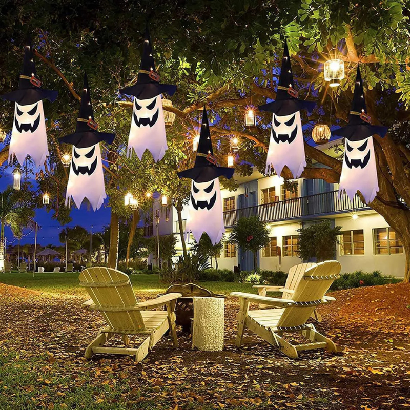 PhantomGlow™ – Halloween Hængende Spøgelses-Heksehat Lamper