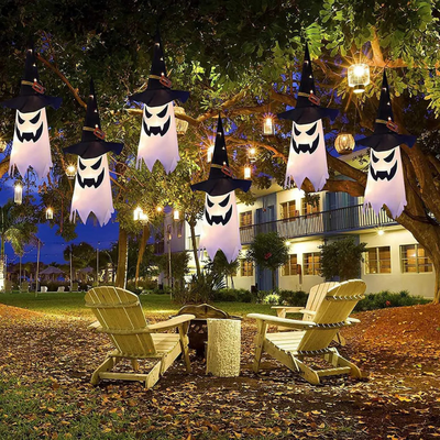 PhantomGlow™ – Halloween Hængende Spøgelses-Heksehat Lamper