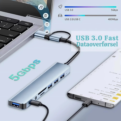PortSync™ – Multiport USB-C 8-i-2 Adapter