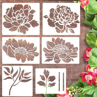 BlomsterPræg™ - Store Reusable Stencils til Havehegn og DIY Kunstprojekter