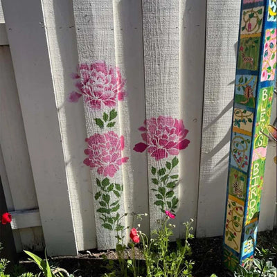 BlomsterPræg™ - Store Reusable Stencils til Havehegn og DIY Kunstprojekter