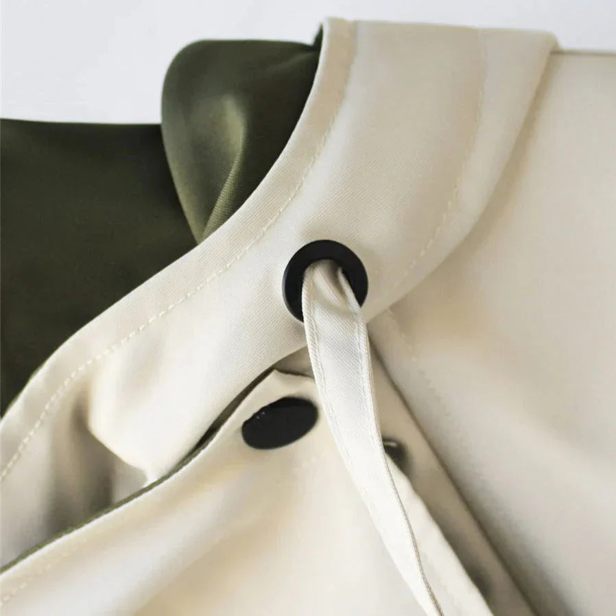 Aveline™ – Tidløs Mellemlang Trenchcoat med Hætte