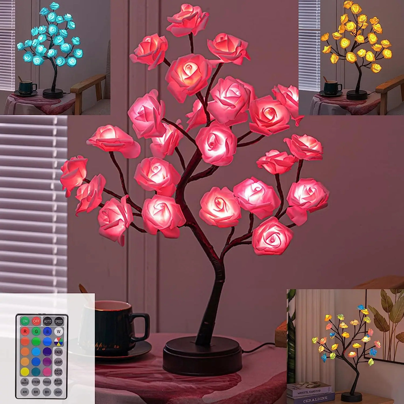 BlossomGlow™ - Lampe med Fortryllet Rosentræ