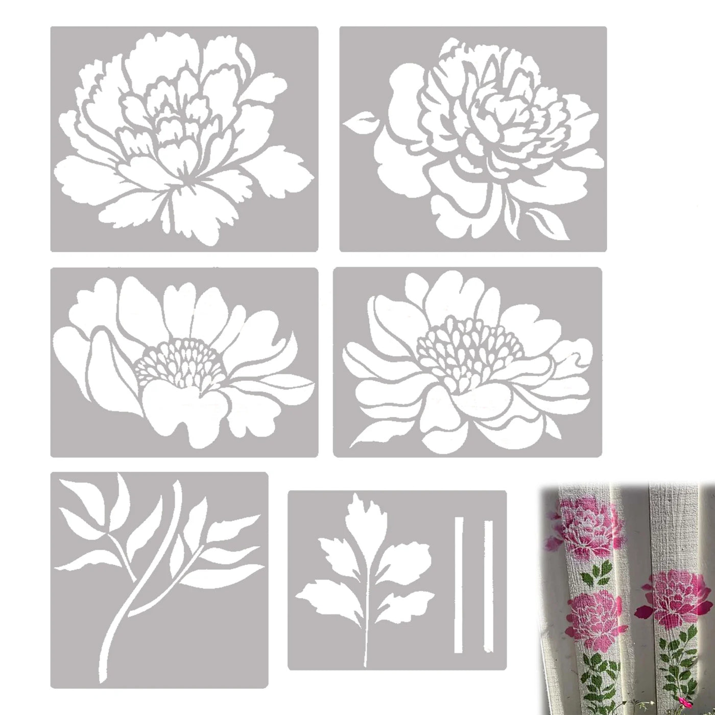 BlomsterPræg™ - Store Reusable Stencils til Havehegn og DIY Kunstprojekter