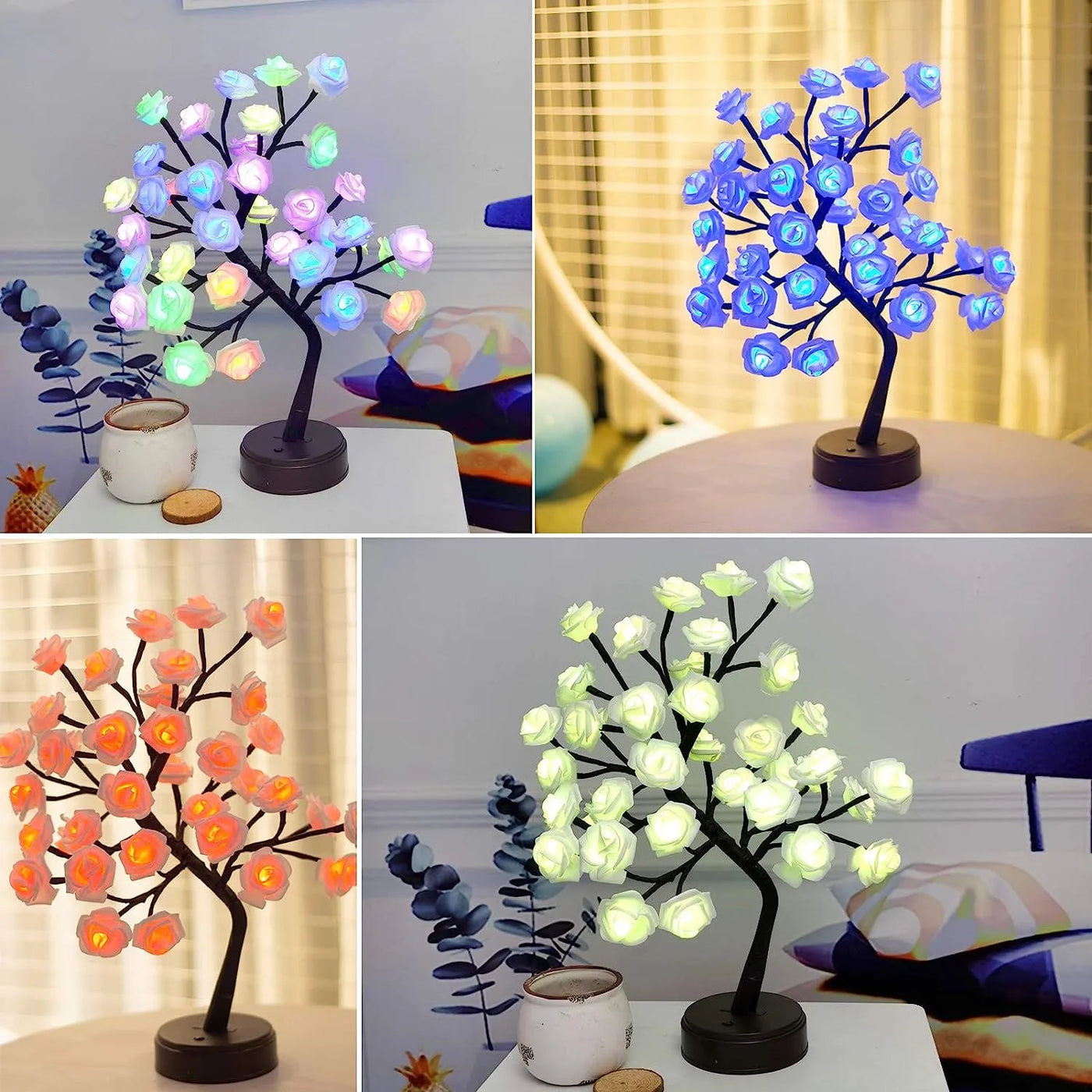 BlossomGlow™ - Lampe med Fortryllet Rosentræ