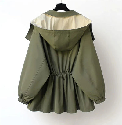 Aveline™ – Tidløs Mellemlang Trenchcoat med Hætte