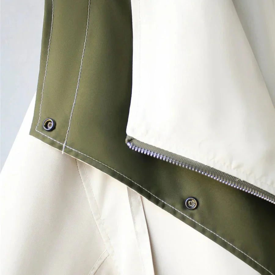 Aveline™ – Tidløs Mellemlang Trenchcoat med Hætte