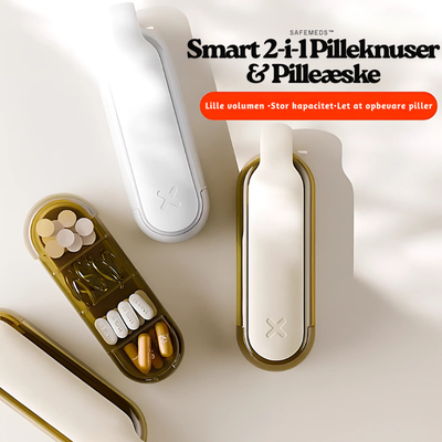 SafeMeds™ – Smart 2-i-1 Pilleknuser & Pilleæske