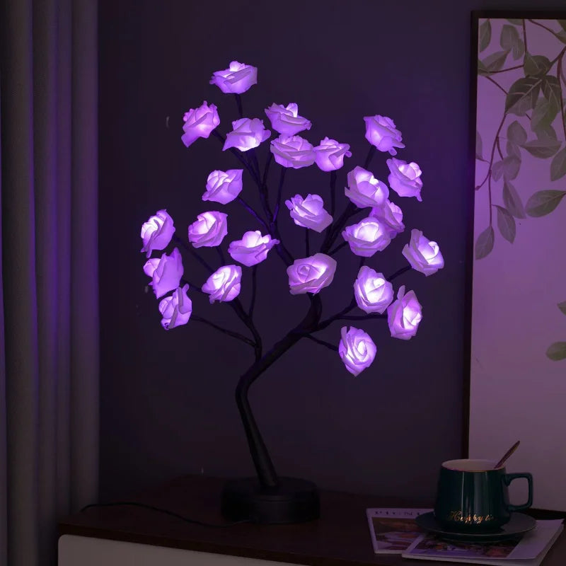 BlossomGlow™ - Lampe med Fortryllet Rosentræ