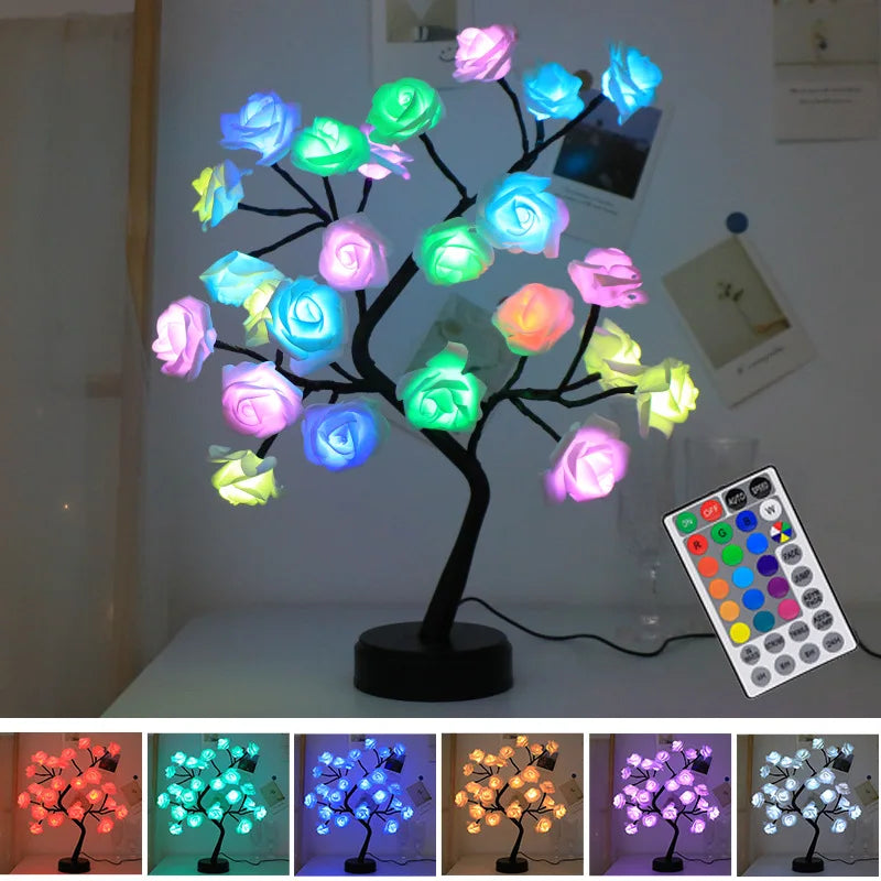 BlossomGlow™ - Lampe med Fortryllet Rosentræ