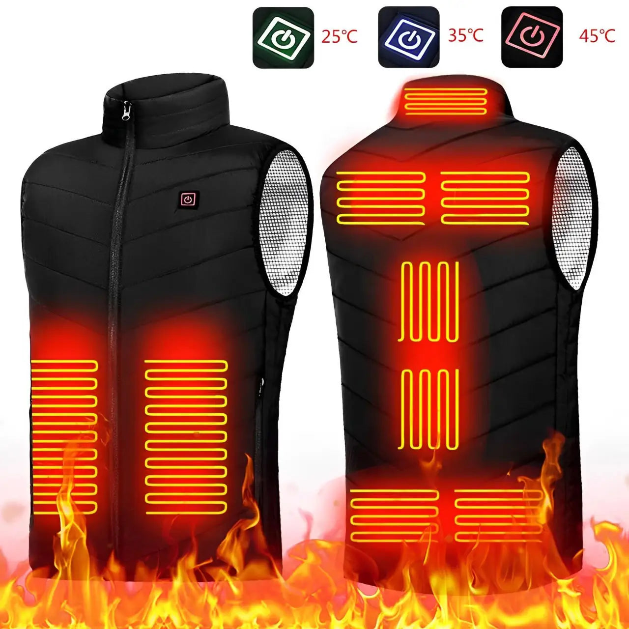 HeatGuard™ - opvarmet vest med genopladeligt batteri