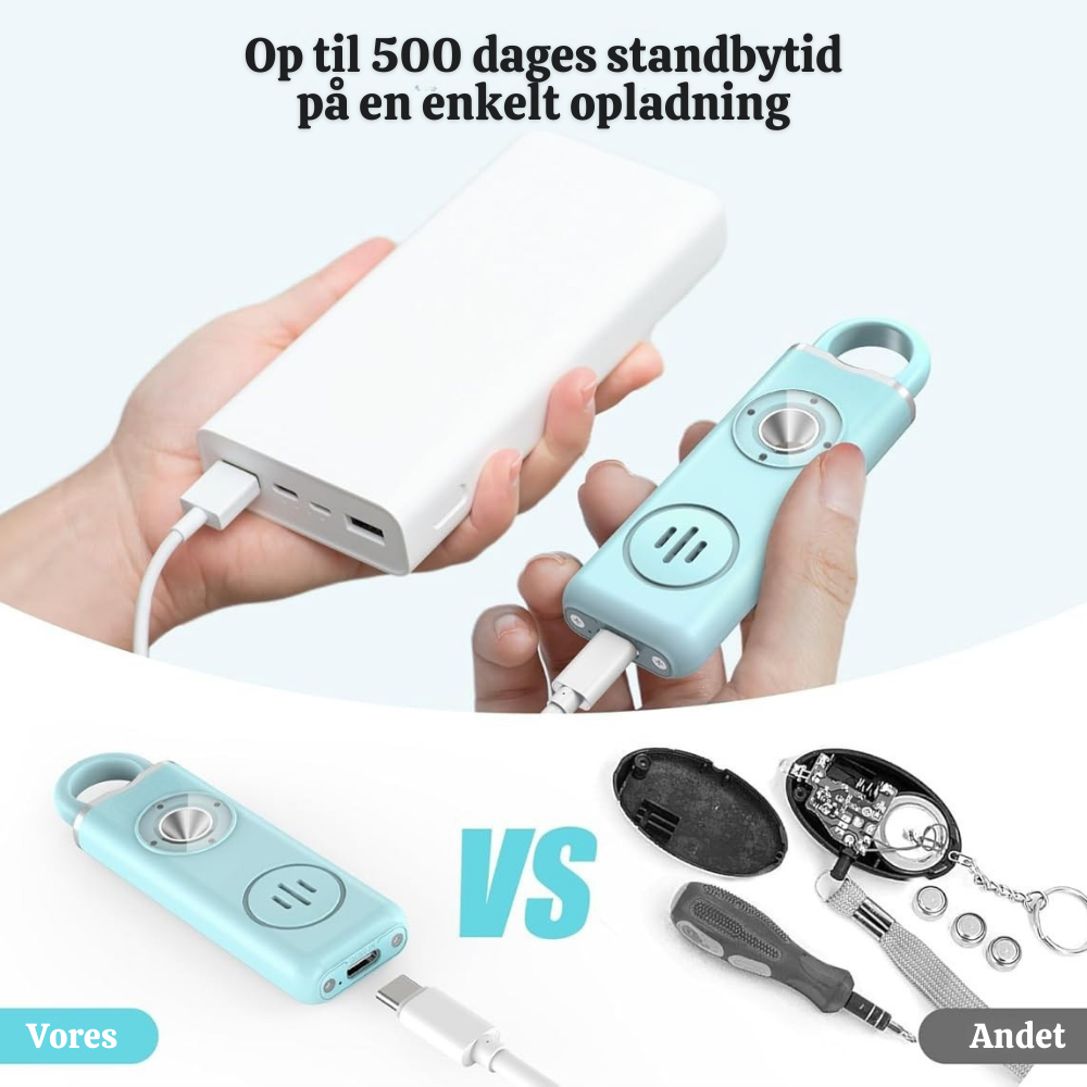 SheShield™ – Personlig Sikkerhedsalarm til Kvinder med LED Strobelys