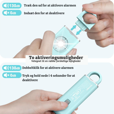 SheShield™ – Personlig Sikkerhedsalarm til Kvinder med LED Strobelys