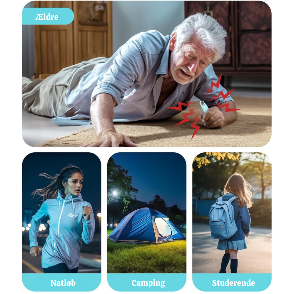 SheShield™ – Personlig Sikkerhedsalarm til Kvinder med LED Strobelys