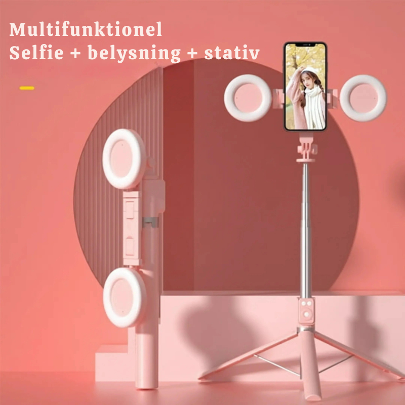 SnapGlow™ – Bærbart 6-i-1 LED Ringlys Stativ