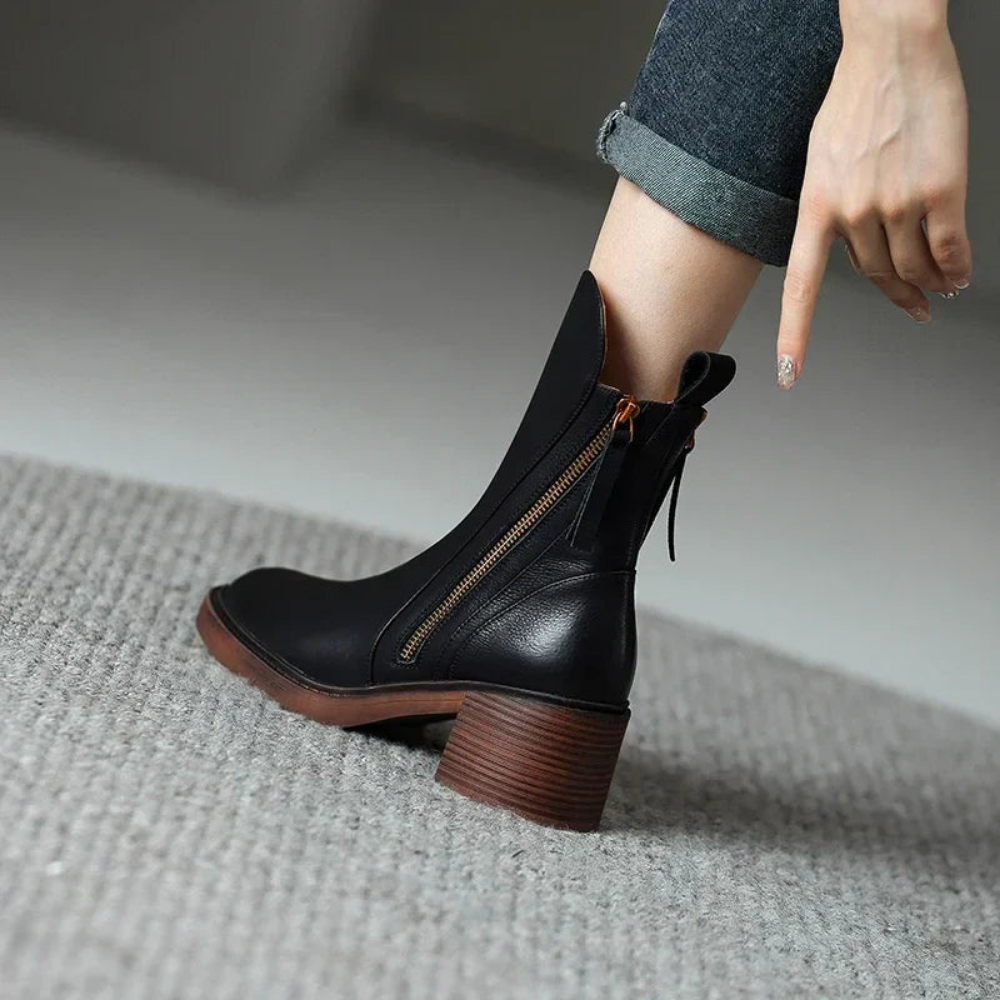 Sorelle™ – Elegante Ankelstøvler i Læder