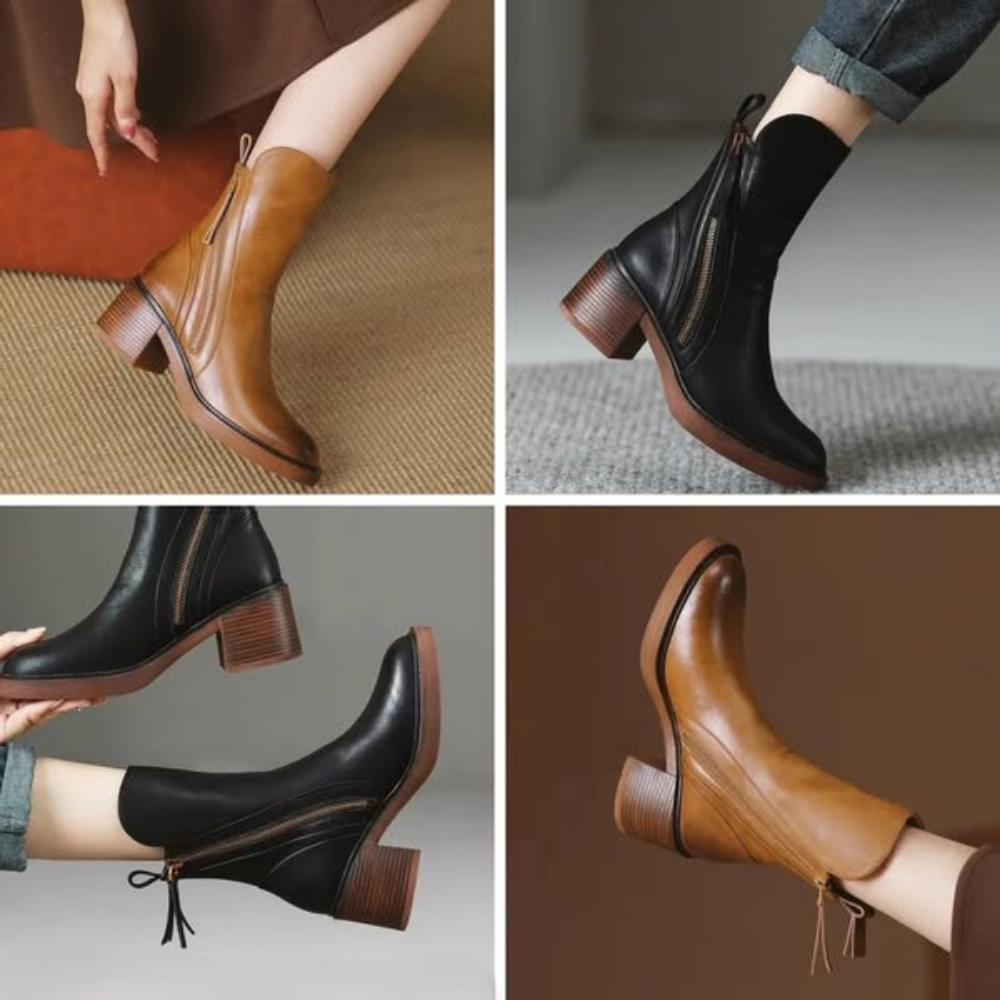Sorelle™ – Elegante Ankelstøvler i Læder