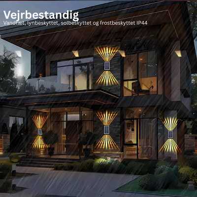 SunWave™ – Vandtætte Solcelle Udendørs Væglamper