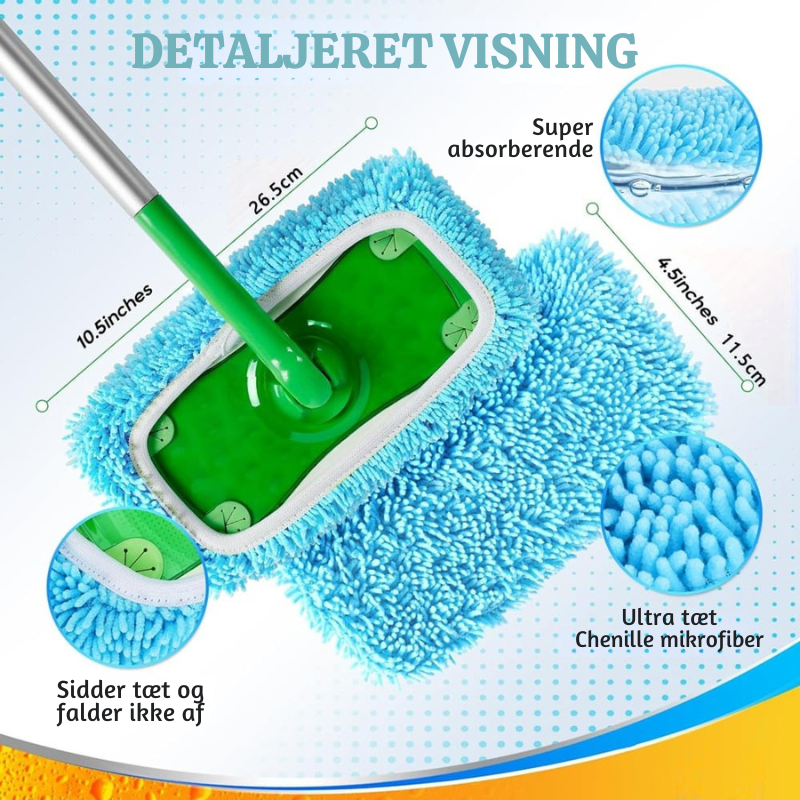 SwiftClean™ – Genanvendelige Mikrofiber-Moppehylder