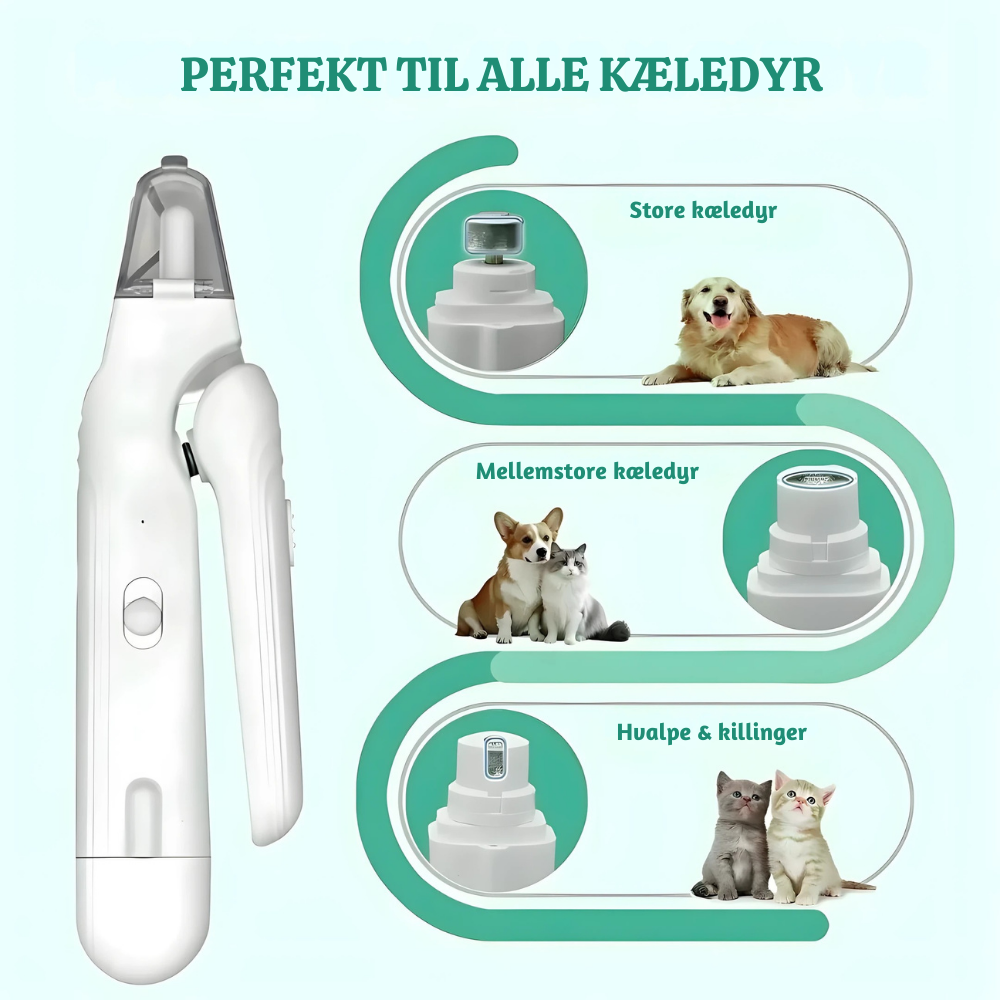 TrimZen™ – Skånsom LED Kæledyrs Negleklipper og Sliber