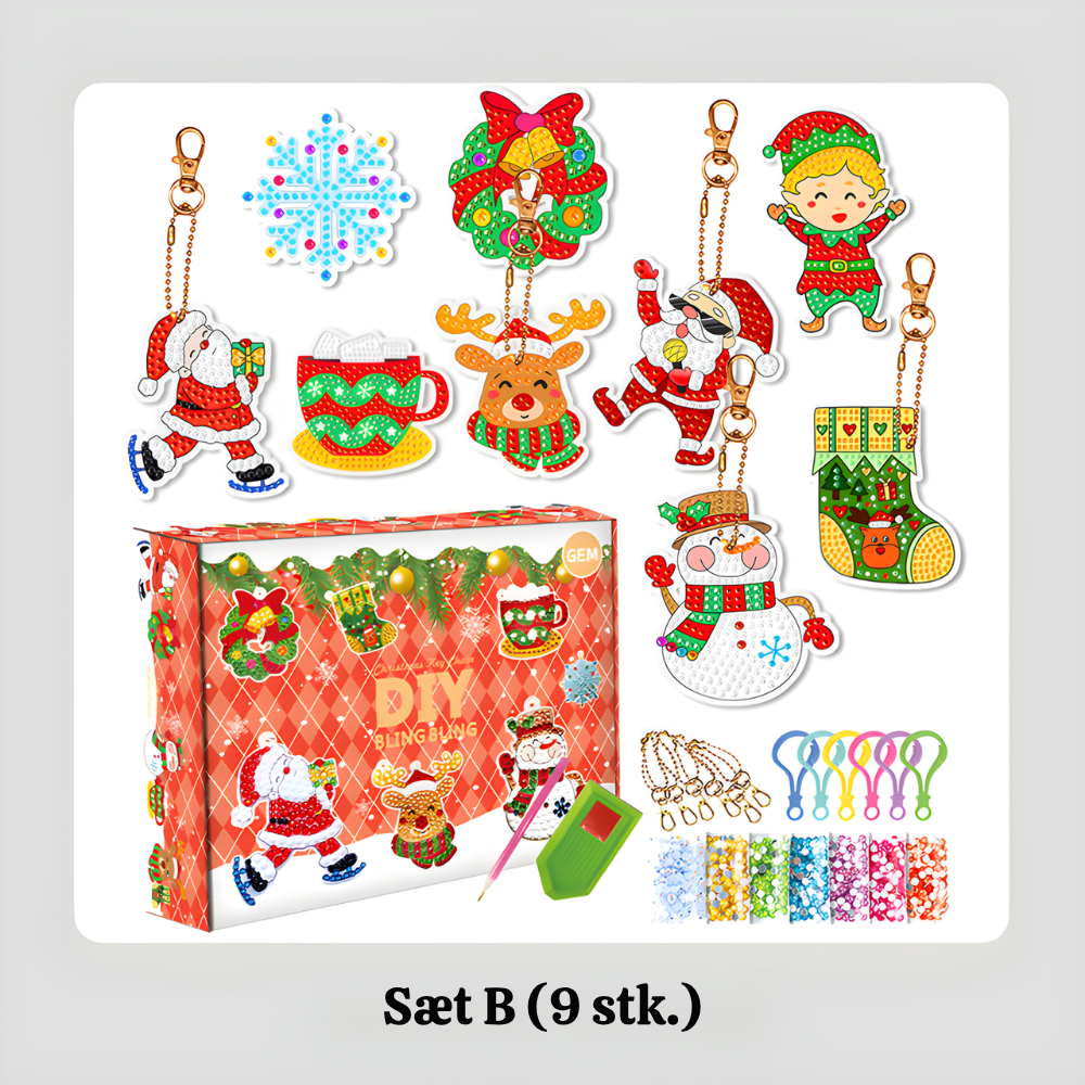 TwinkleCraft™ – Jule DIY Diamantmaleri Nøgleringssæt