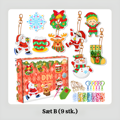 TwinkleCraft™ – Jule DIY Diamantmaleri Nøgleringssæt
