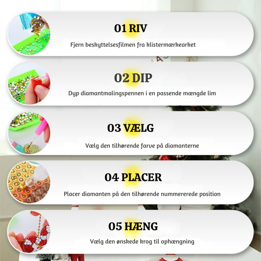 TwinkleCraft™ – Jule DIY Diamantmaleri Nøgleringssæt