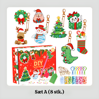 TwinkleCraft™ – Jule DIY Diamantmaleri Nøgleringssæt